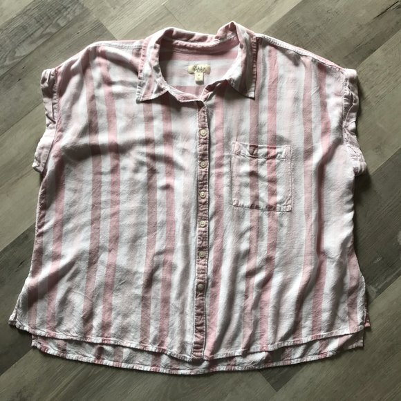 Soft and Flowy Cap Sleeve Button Down Style & Co 2XL - Picture 1 of 8